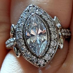 Silver and cz ring